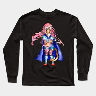 Sorcerer cat creates a fireball Long Sleeve T-Shirt